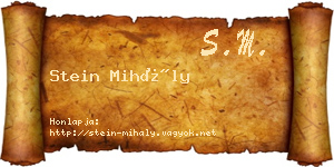 Stein Mihály névjegykártya